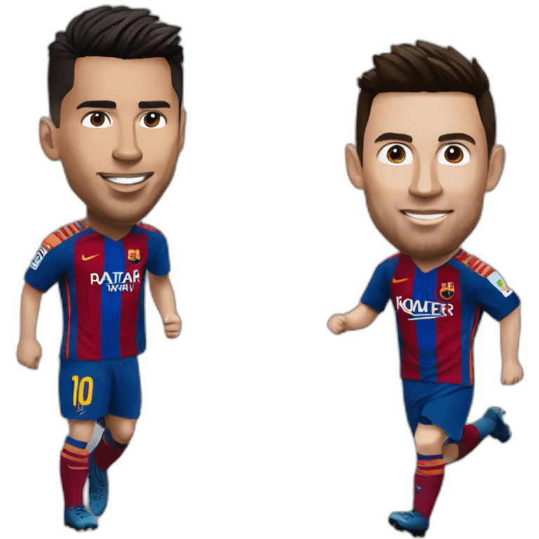 ronaldo and messi playing football emoji