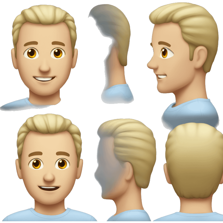 30-year-old white man, recently underwent hair graft surgery. emoji