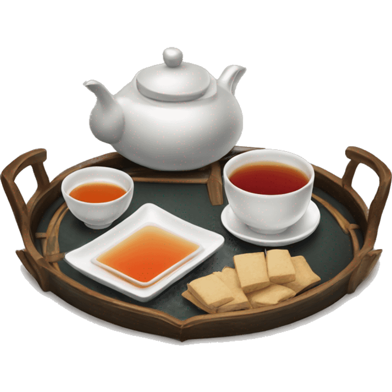 chinese tray with tea emoji