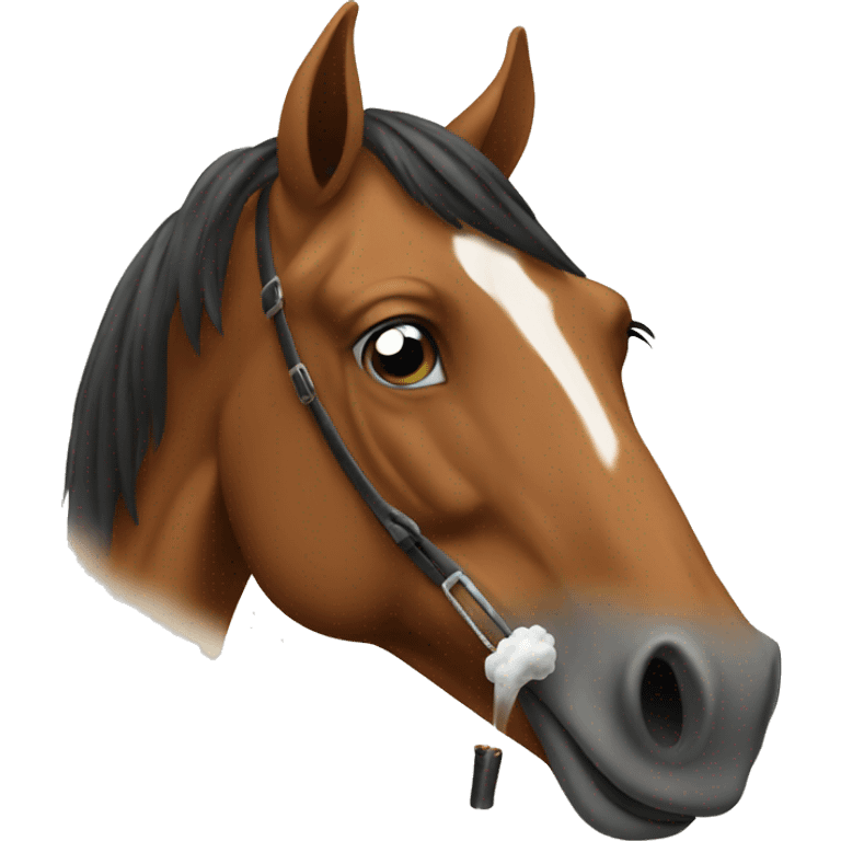 a horse smoking emoji