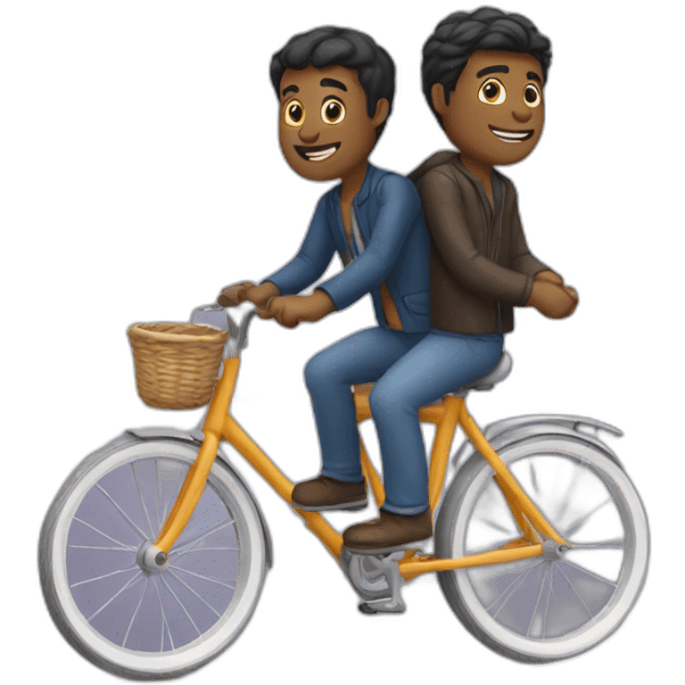 two men riding on a bike emoji