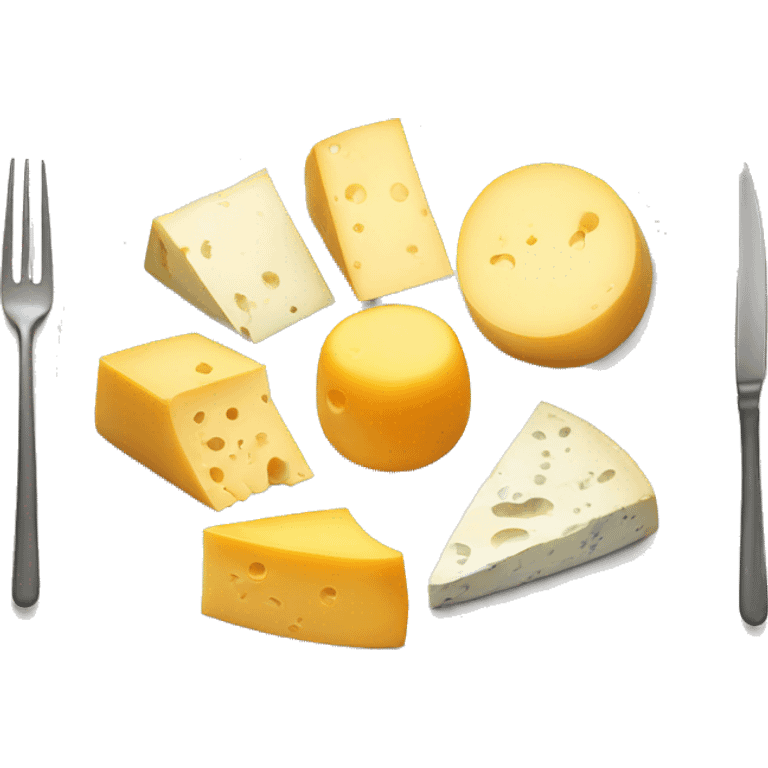 different cheeses on plate emoji