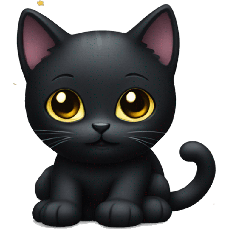 black kitty with star emoji