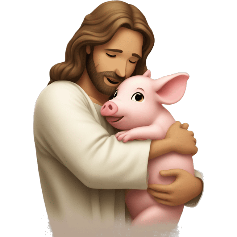 Jesus hug piglet emoji