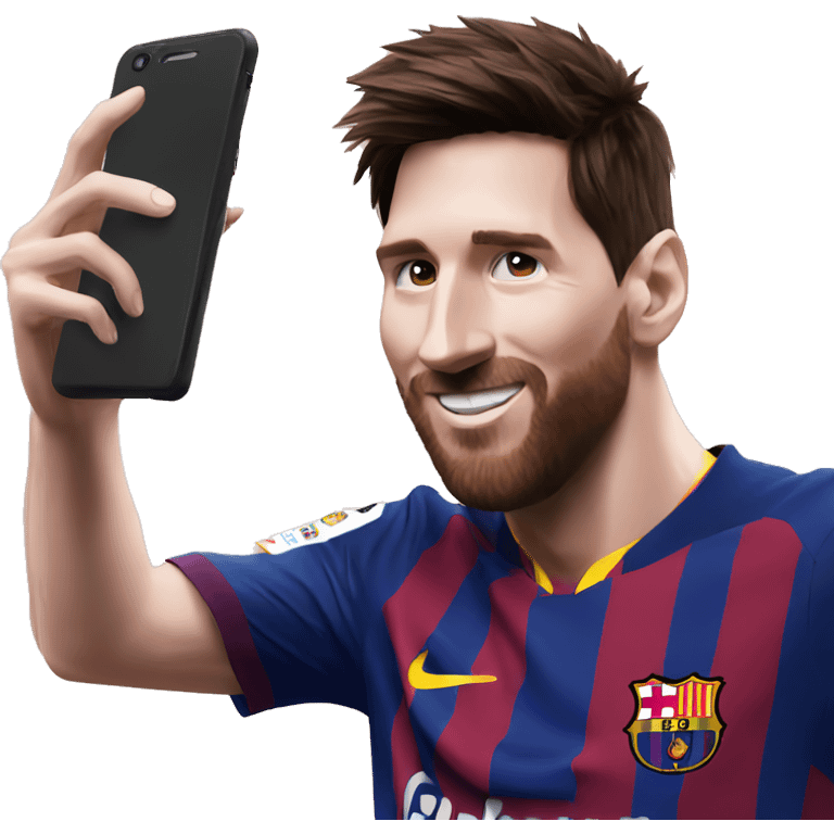 Messi taking a selfie emoji