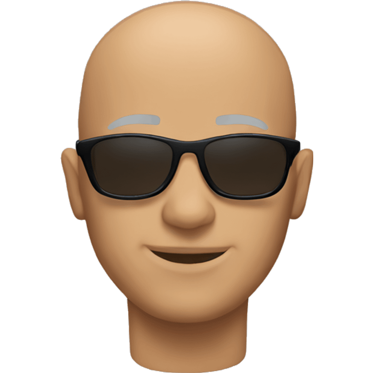 Tan bald man sunglasses emoji