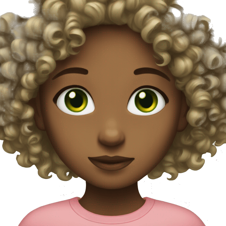 Girl with green eyes and curly hair emoji