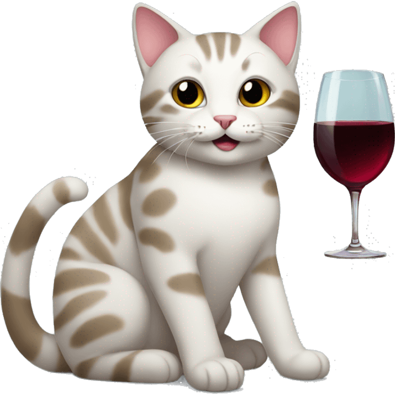 Cat with wine emoji