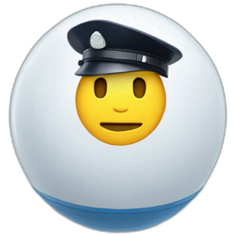 3d sphere with policeman face emoji