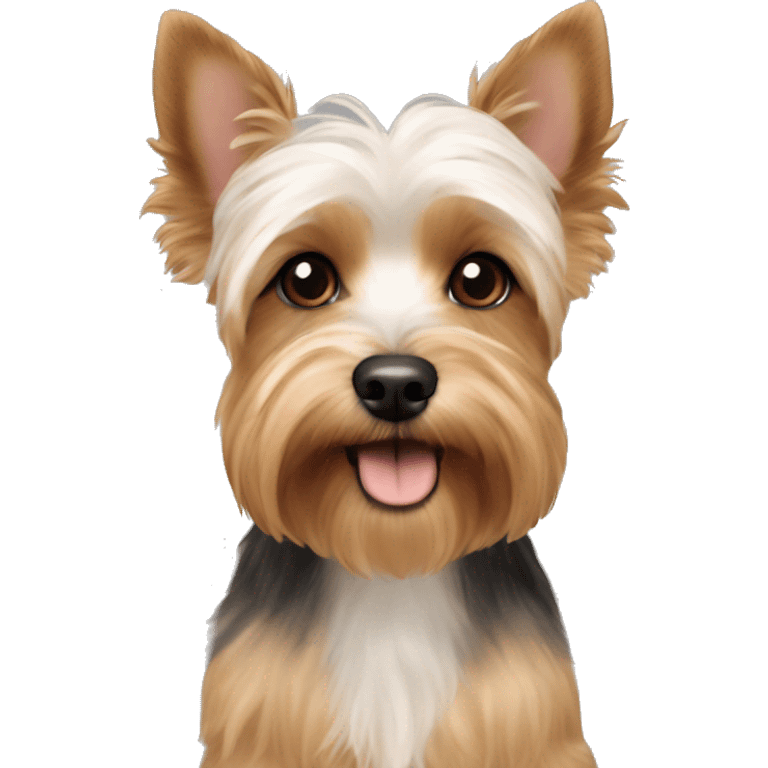 yorkie and bichon mix with long down ears  emoji