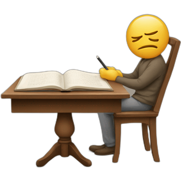 a guyd studying emoji