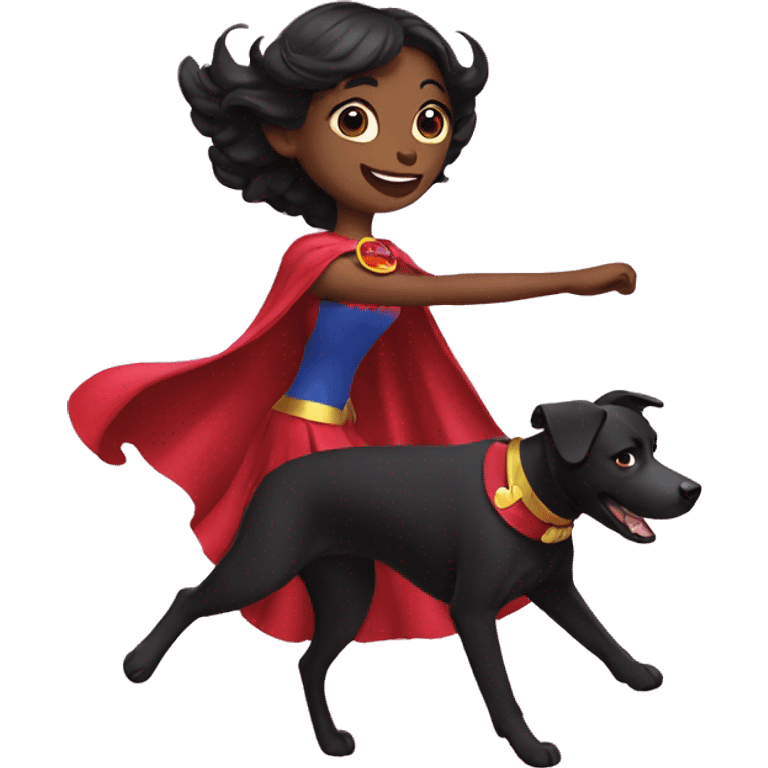 super girl black dog dancing emoji