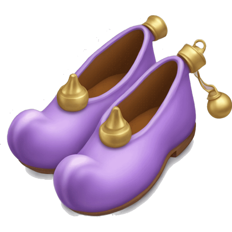 Realistic isolated light purple elf shoes with bells. emoji