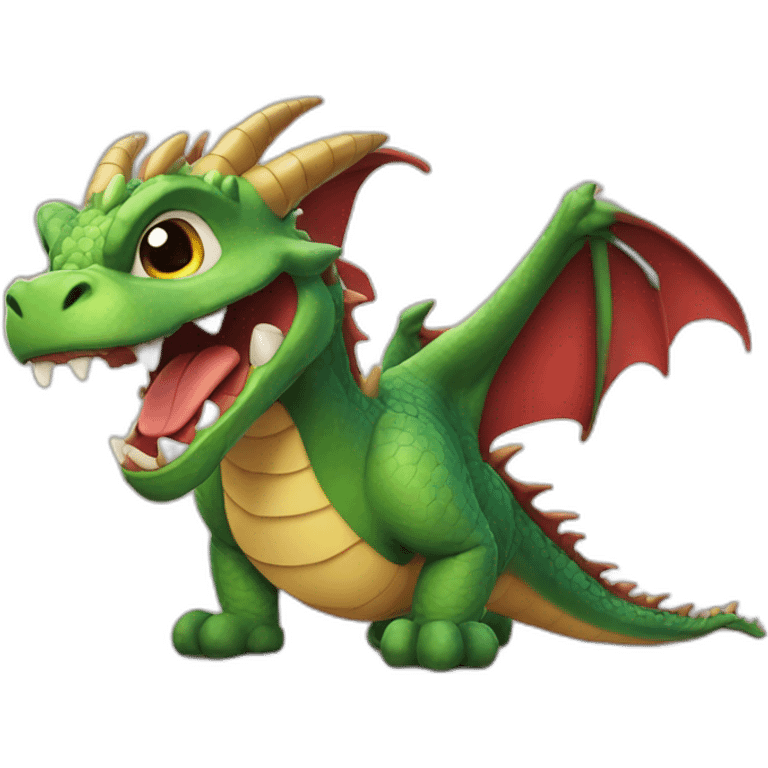 A dragon with a verry big smile emoji