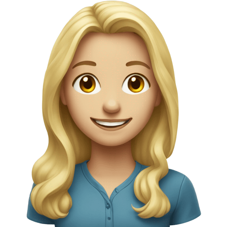 smiling blonde girl portrait emoji