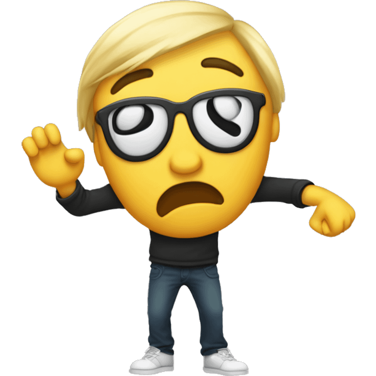 emoji with hand behind it head like dabbing but behind emoji