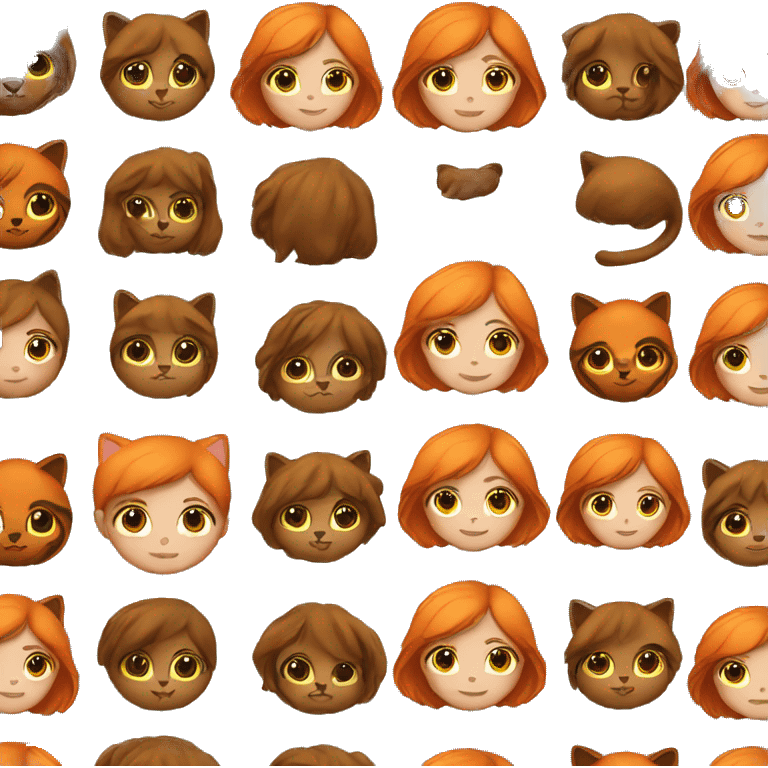 brown hair girl with orange cat emoji