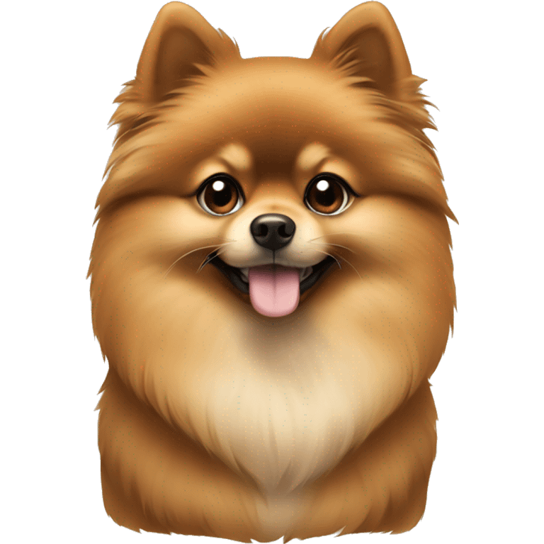 The pomeranian is brown beige in color  emoji