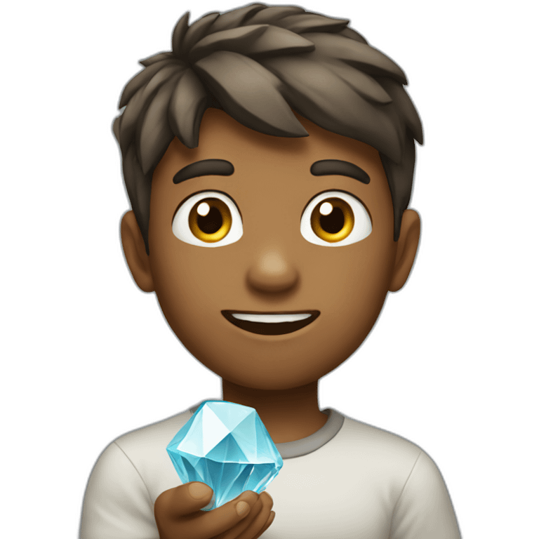 boy finding diamond emoji