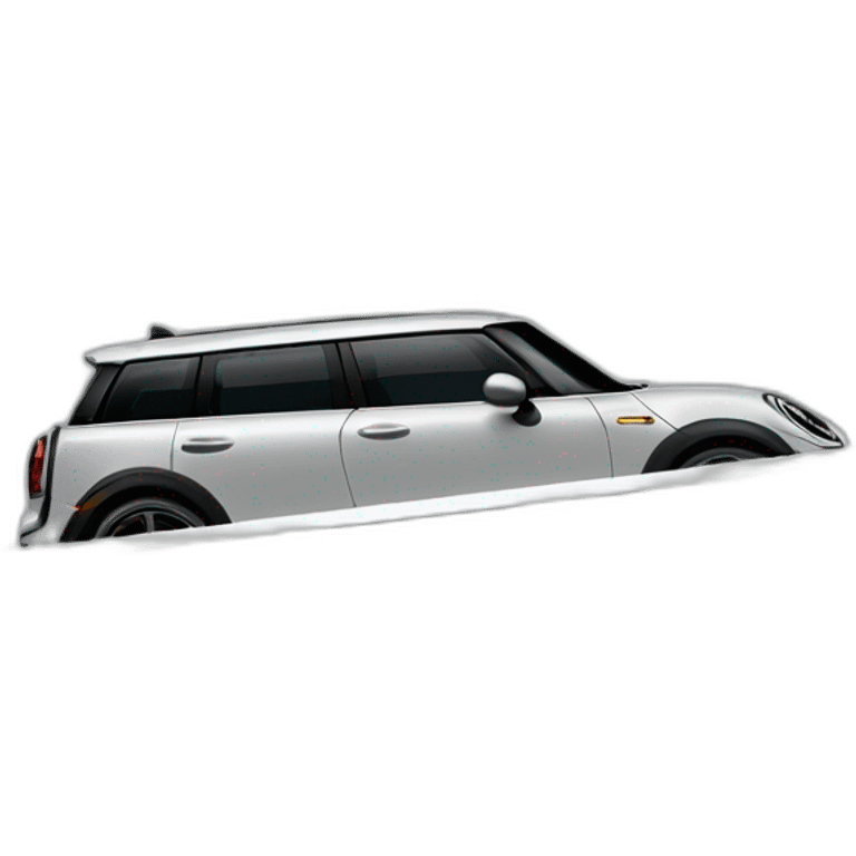 grey mini clubman with stripes and dark window emoji