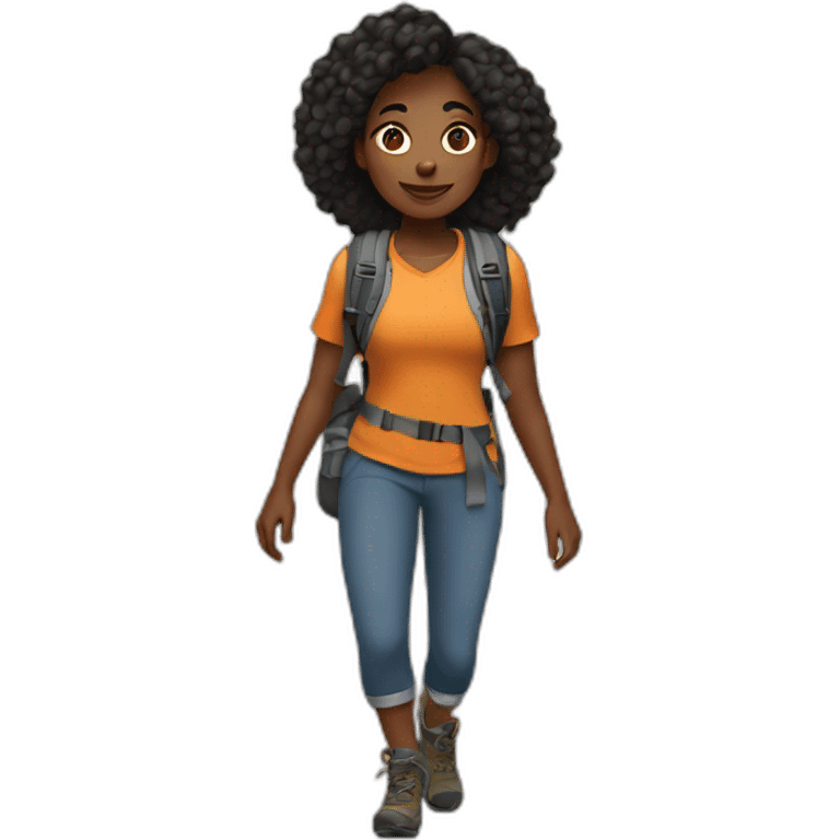 black young women hiking emoji