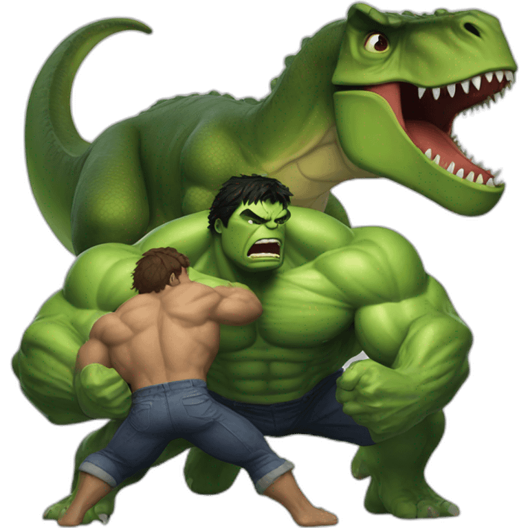 hulk beating dinosaur emoji