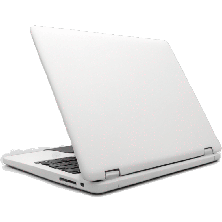 unfold white laptop，side view emoji