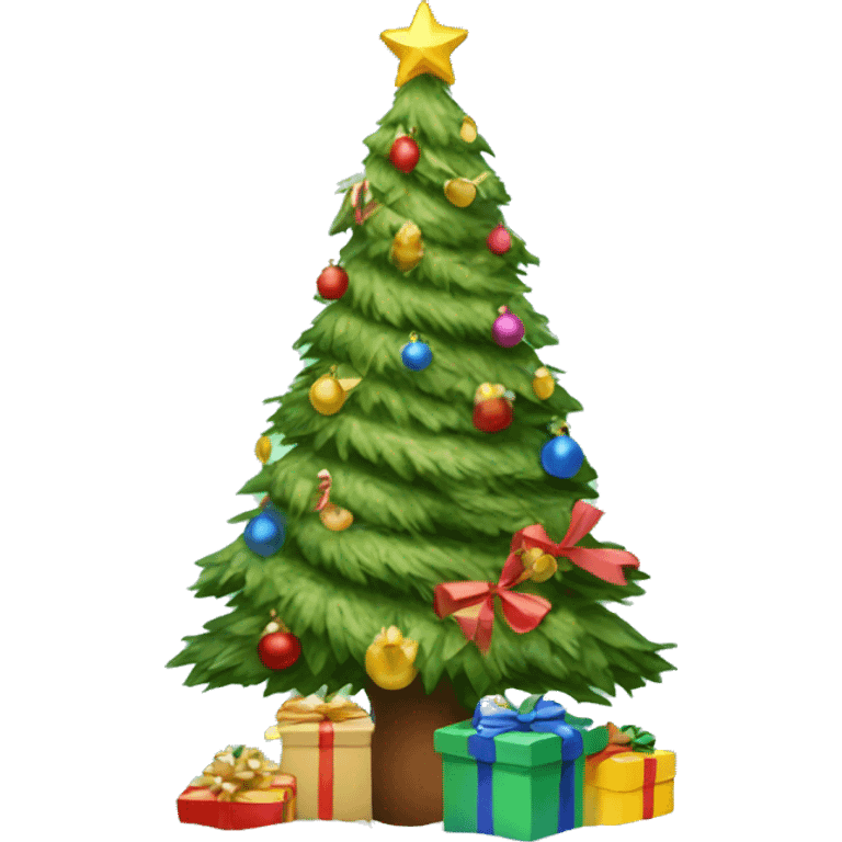 Christmas tree with presents  emoji