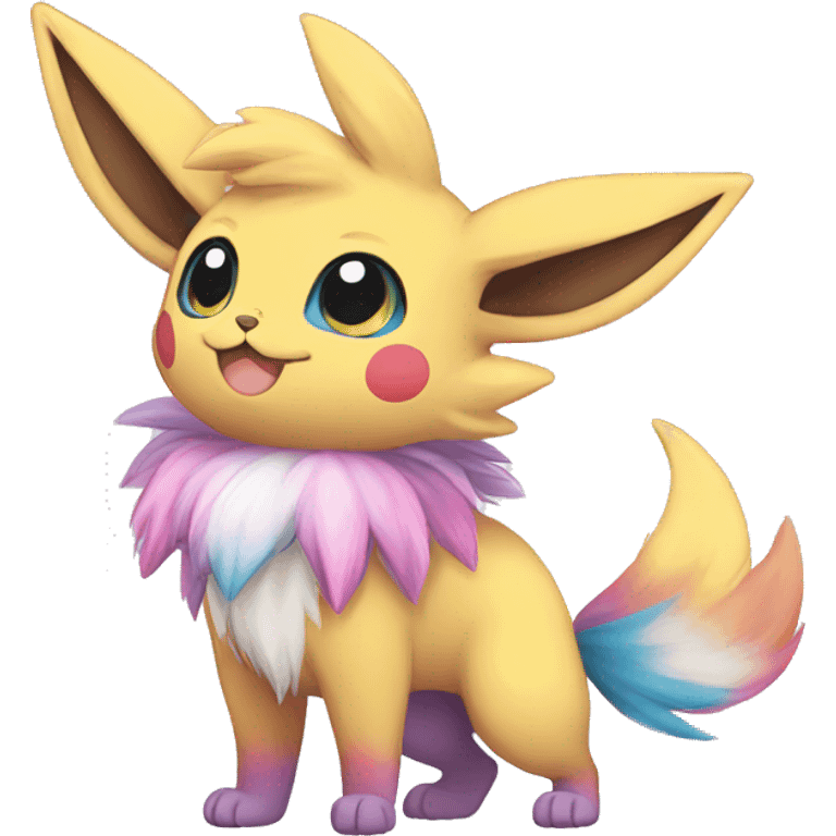 Colorful Kawaii Eeveelution-Cute-Pokémon-fusion full body emoji