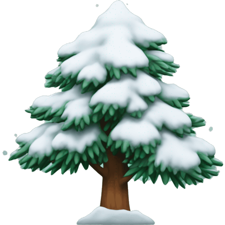 Snow on pine tree emoji