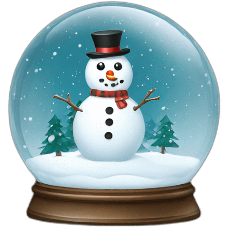 Snowman christmas tree snow globe emoji