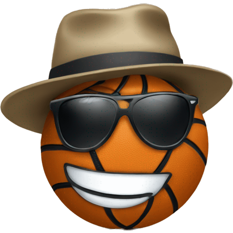 Basketball with sunglasses and a hat emoji