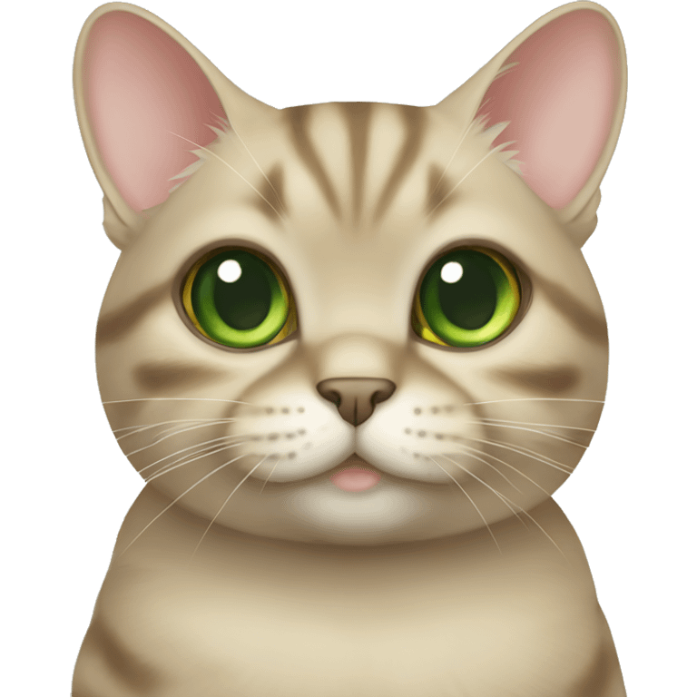 Cat british golden chinchilla with green eyes  emoji