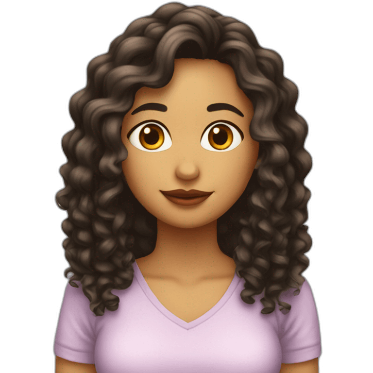 Chica alta de cabello largo y rizado emoji