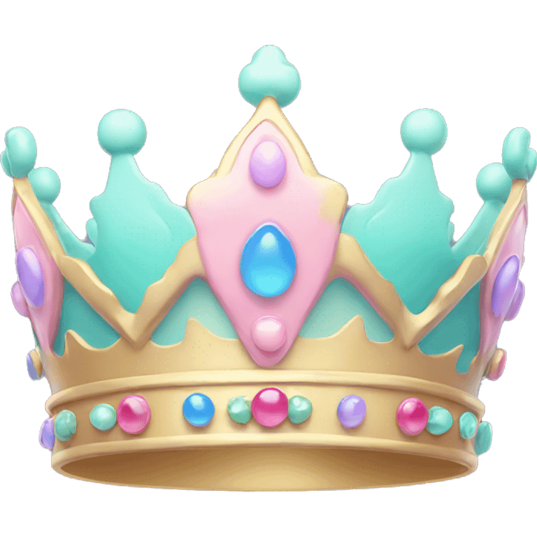 Pastel colorful crown emoji