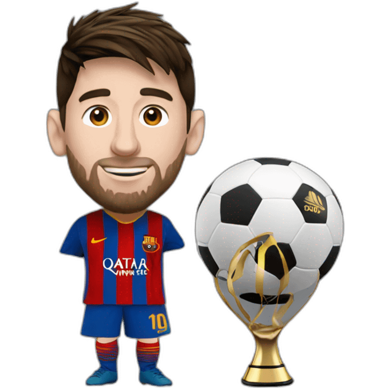 Messi with ballon d’or emoji