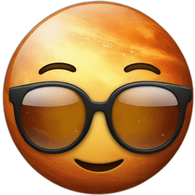 planet with glasses emoji