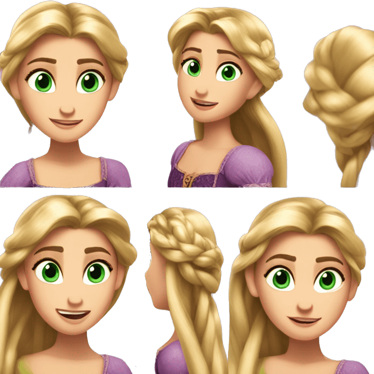 Rapunzel in Tangled with green eyes emoji