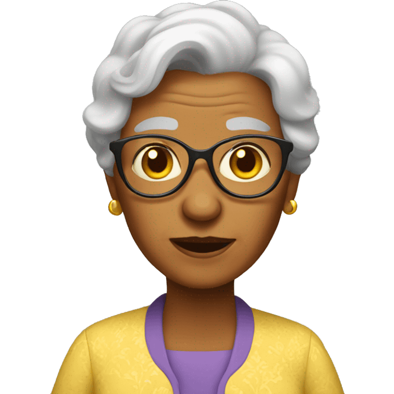 yellow skin grandma emoji