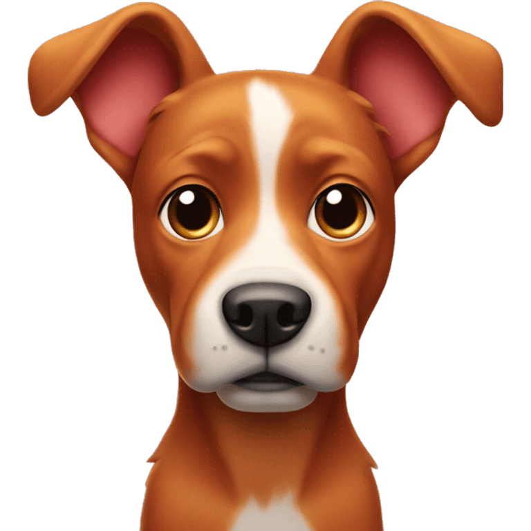 red dog with floppy ears holding a nintendo switch emoji