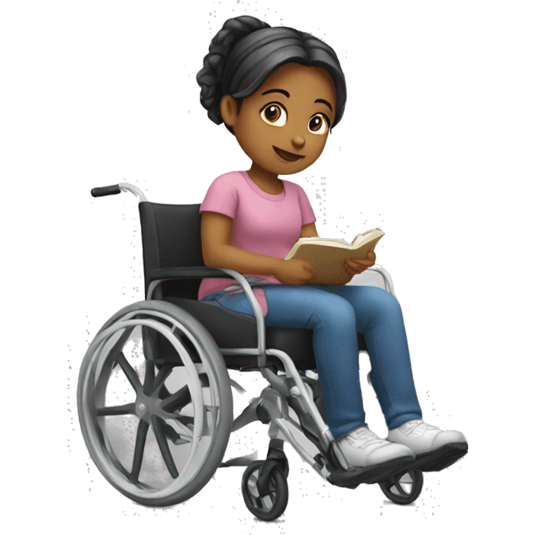 Girl study in wheelchair emoji