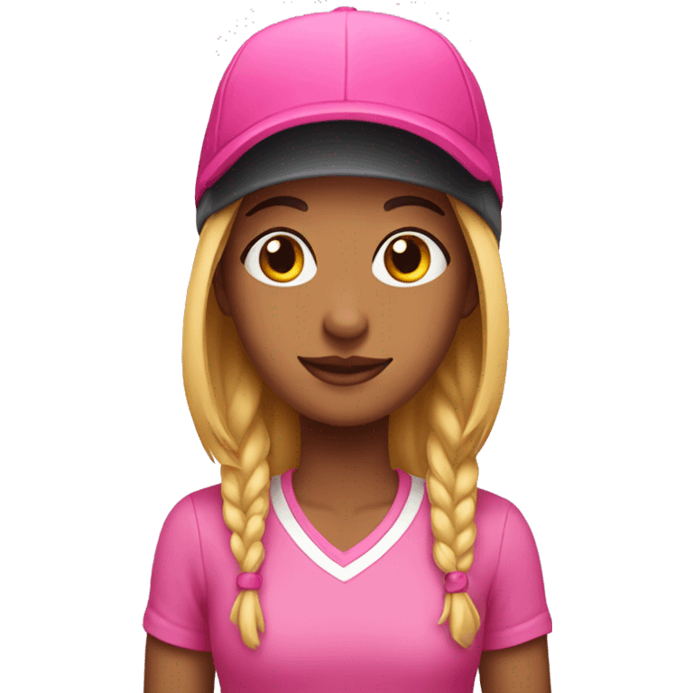 Girl with pink cap emoji