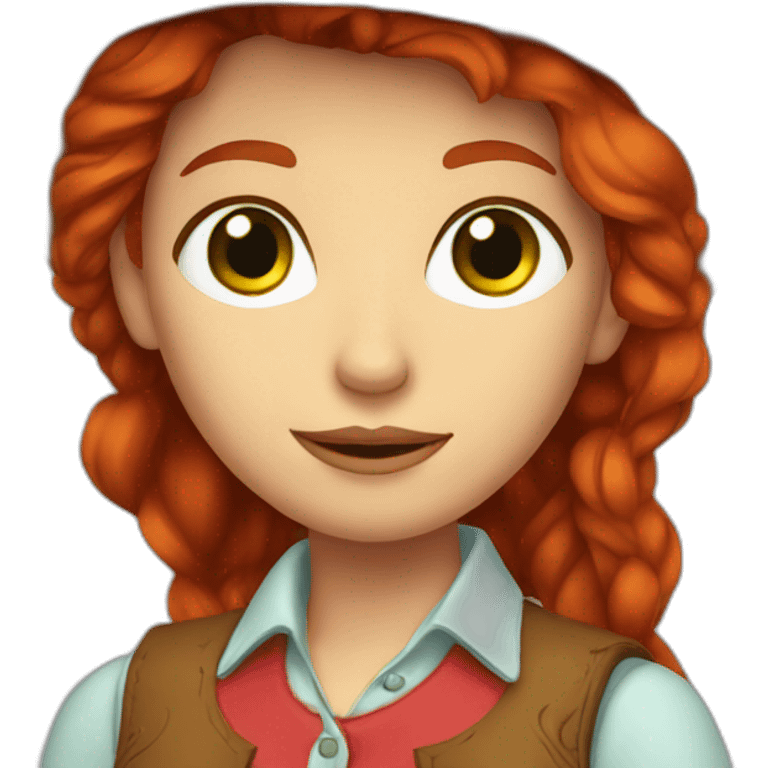 red head green eyes cowgirl teacher emoji