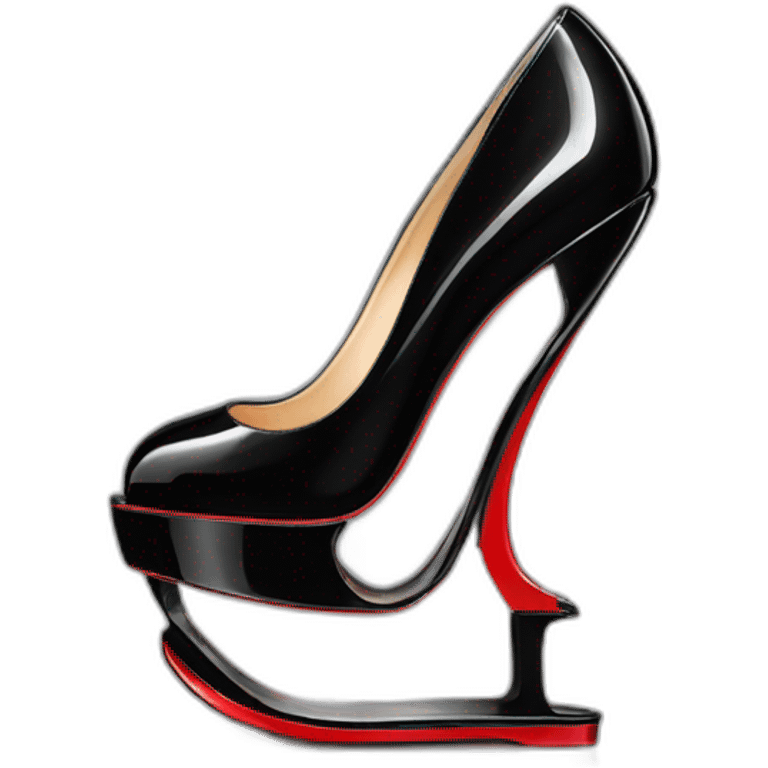 WEDGE heel LOUBOUTIN black PATENT emoji