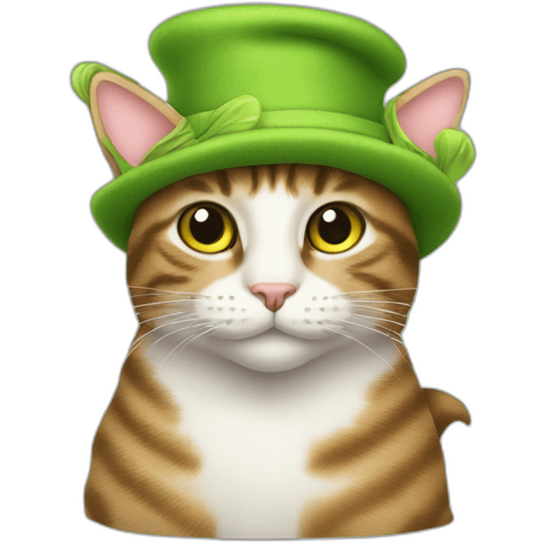 tabby cat wearing frog hat emoji