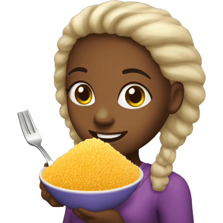 girl eating couscous emoji