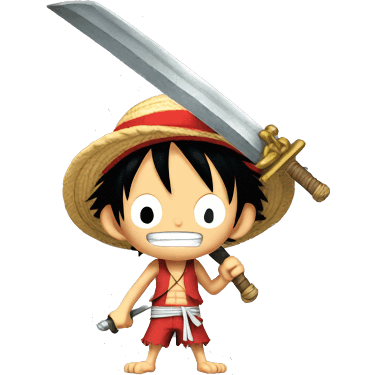 monkey D. Luffy with sword emoji