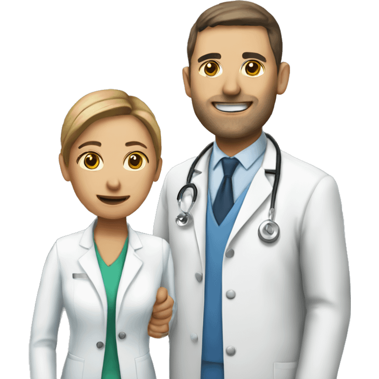 Patient with a doctor at the reception emoji