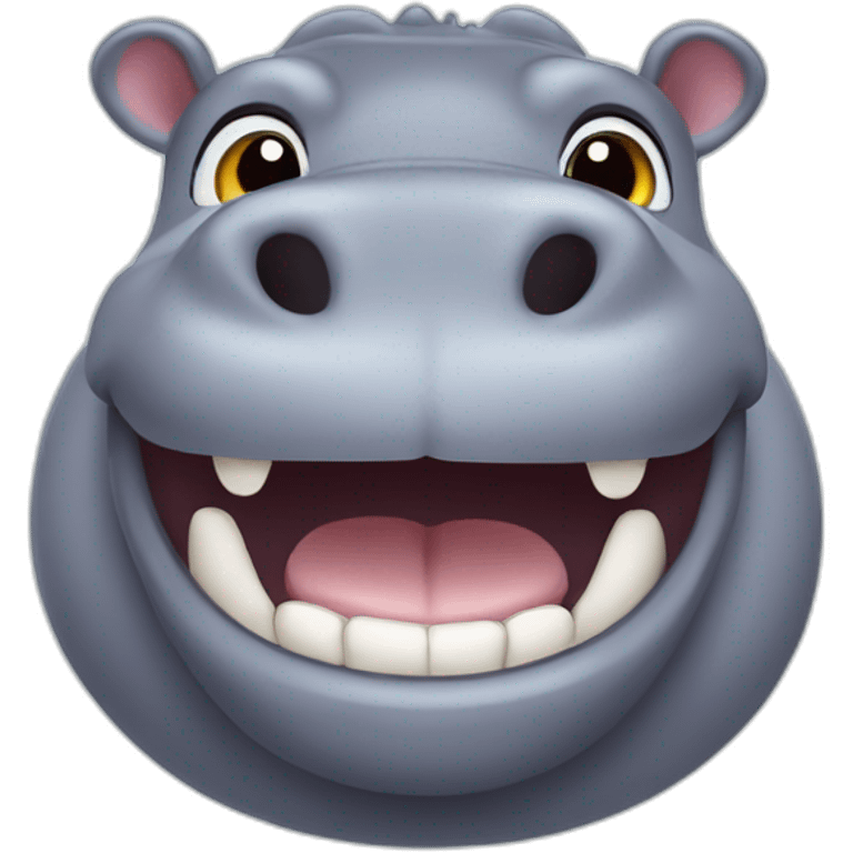 Hippopotamus with a shining smile emoji