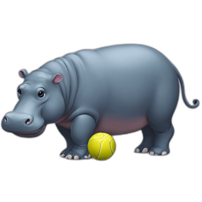 Hippo playing with a ball emoji